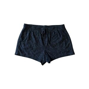 Athleta Camo Farallon Shorts Black Tonal Camouflage Plus‎ Size 22 Cotton Spandex